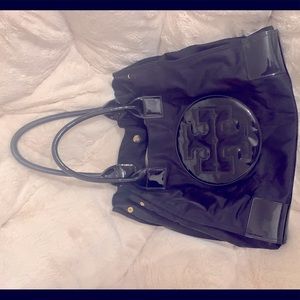 COPY - Large, black Tory Burch shoulder tote.